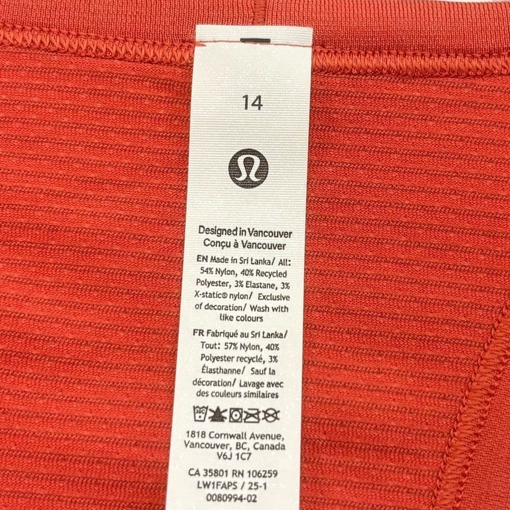 NWT Lululemon Swiftly Tech Cropped Racerback Tank Top In Desert Red Size 14 - Picture 4 of 5